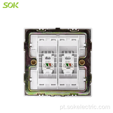 2Gang RJ11 TEL Socket Outlets Modernas de alta qualidade